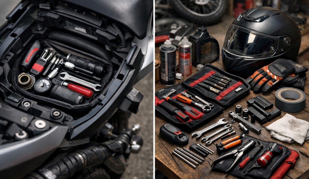 Kit de herramientas para tu moto, qué llevar bajo el asiento y qué tener en el garaje